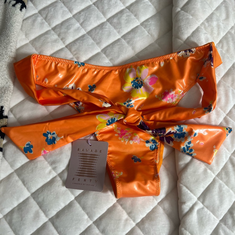 Savage X Fenty Floral Orange Bikini Bottom